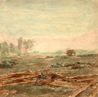 View on battle field of Antietam where Sumner's Corps charged the enemy. Scene of terrific