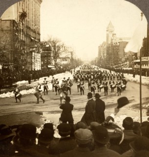 Keeping step to fife and drum. Inaugural parade, Washington, D.C., March 4, 1909, US, USA, America,