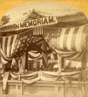 Celebration of the first official Decoration Day at Arlington Cemetery, US, USA, America, Vintage