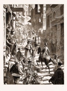 THE EASTERN QUESTION: THE GRANDE RUE DE PERA, CONSTANTINOPLE, ISTANBUL, TURKEY, 1876