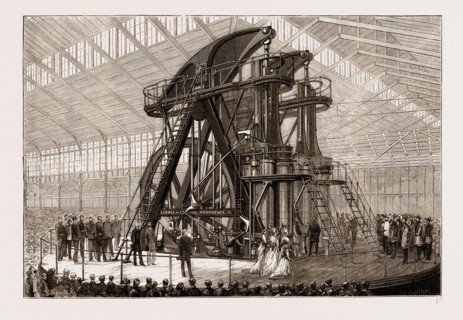 THE AMERICAN CENTENNIAL EXHIBITION, 1876: PRESIDENT GRANT AND THE EMPEROR OF BRAZIL STARTING THE