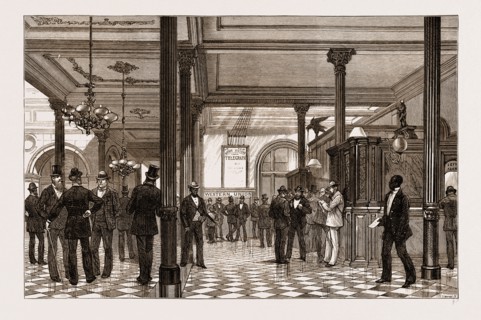 THE AMERICAN CENTENNIAL EXHIBITION: HOTEL LIFE AT PHILADELPHIA: THE INQUIRY OFFICE, US, U.S., U.S.A