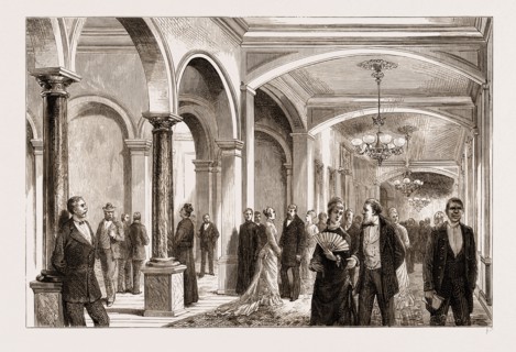 THE AMERICAN CENTENNIAL EXHIBITION: HOTEL LIFE AT PHILADELPHIA: THE CORRIDOR AFTER DINNER, US, U.S
