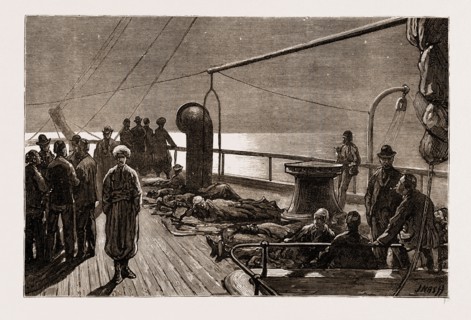 DECK PASSENGERS: A MOONLIGHT SKETCH ON THE FORECASTLE, 1876