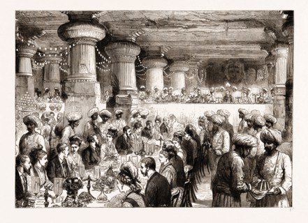 THE PRINCE OF WALES DINING IN THE CAVES OF ELEPHANTA, BOMBAY, INDIA, 1876