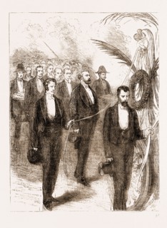 M. GAMBETTA AT THE FUNERAL OF M. THIERS, SEPTEMBER 8, 1877