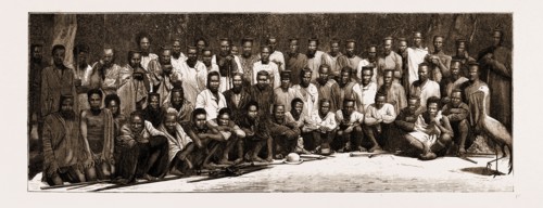 THE RESTORATION OF CETAWAYO: CHIEF DUNN'S MEN: PART OF THE ZULU DEPUTATION OF 1,600 WHO CAME IN TO