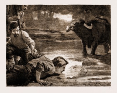 LIKE SHIPS UPON THE SEA, DRAWN BY SYDNEY HALL, 1883; "Towards sundown we were right in the midst of