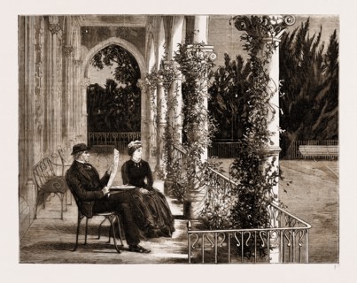 THE TERRACE CONNECTING MR. GLADSTONE'S BEDROOM WITH HIS STUDY, CANNES, FRANCE, 1883