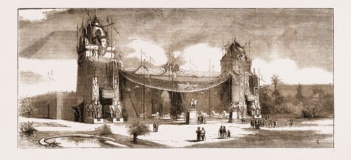 THE BUILDING OF THE INTERNATIONAL COLONIAL EXHIBITION TO BE OPENED AT AMSTERDAM NEXT MAY, THE