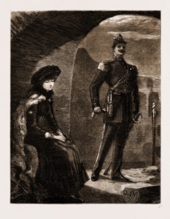 LIKE SHIPS UPON THE SEA, DRAWN BY SYDNEY HALL, 1883; As he passed from beneath the archway to where
