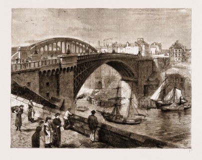 SUNDERLAND BRIDGE OVER THE WEAR, UK, 1883