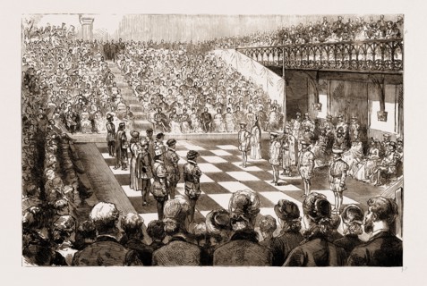 CHESS WITH LIVING PIECES: A MATCH AT THE GUILDHALL, WINCHESTER, UK, 1883