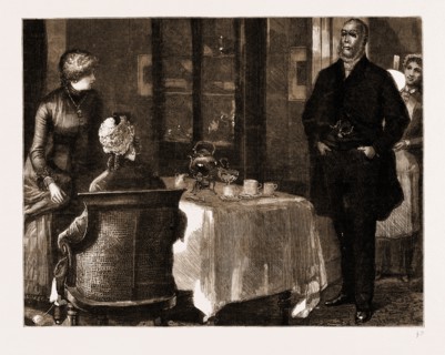 LIKE SHIPS UPON THE SEA, DRAWN BY SYDNEY HALL, 1883; Presently, when it was nearly dark, and Miss