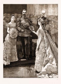 THE SILVER WEDDING OF THE IMPERIAL PRINCE AND PRINCESS OF GERMANY, 1883: THE "KONIGIN MINNE," OR