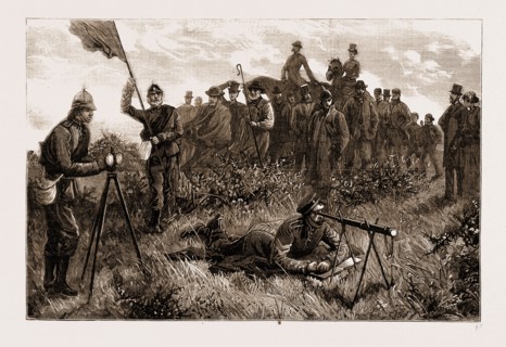 THE VOLUNTEER REVIEW AT BRIGHTON, UK, 1883: A SIGNALLING PARTY
