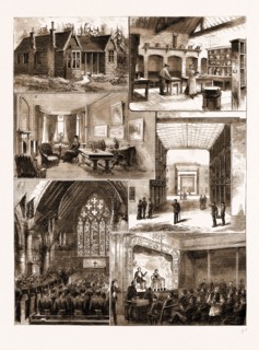 THE QUEEN'S PAVILION, AT ALDERSHOT, UK, 1883: 1. The Queen's Pavilion. 2. The Kitchen in the