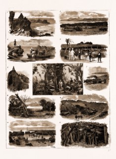 VIEWS AT THE SOUTH CAPE OF FORMOSA, 1883: 1. A Coral Beach on the South-East Coast. 2. The Bay at