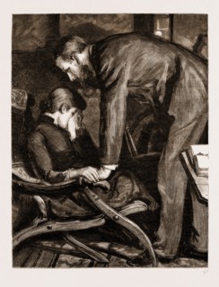 LIKE SHIPS UPON THE SEA, DRAWN BY SYDNEY HALL, 1883; She could not command herself to speak at the