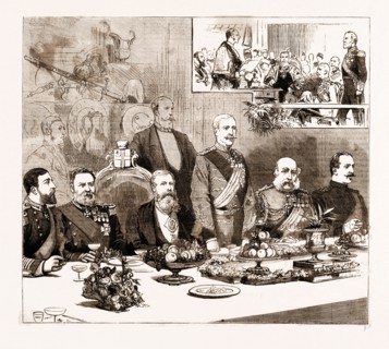 WOLSELEY AND ALCESTER IN THE CITY, THE BANQUET AT THE MANSION HOUSE, LONDON, UK, 1883; THE