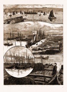 THE HERRING FISHERY AT CAITHNESS, UK: 1. Wick Harbour: Boats Coming In. 2. Pulteneytown Harbour,