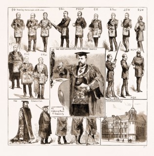 THE PRINCE OF WALES, AT OXFORD, UK, 1883: HIS ROYAL HIGHNESS LAYING THE MEMORIAL STONE OF THE