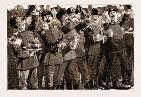 THE CORONATION OF THE CZAR OF RUSSIA, 1883: THE FINISH, THE ARMY DRINKS TO THE CZAR