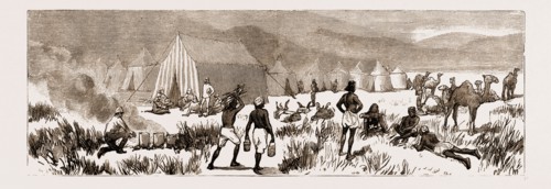 THE REBELLION IN SUDAN, 1883: A HALT IN THE DESERT ON THE WAY TO BERBER