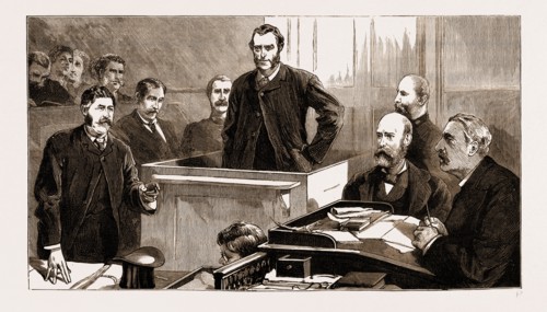 THE ASSASSINATION OF CAREY, ARREST OF O'DONNELL AT PORT ELIZABETH: INSIDE THE COURT HOUSE, PORT