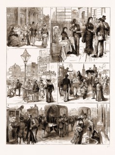 HOSPITAL SATURDAY, SOME STREET NOTES, 1883: 1. Lady Constance Howard Apsley House. 2. Mrs. Grylls
