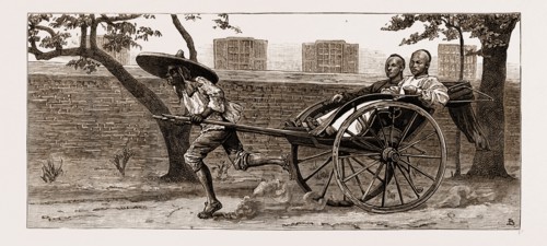 A "JINRIKSHA," RICKSHAW, OR CHINESE HAND-CARRIAGE, 1883