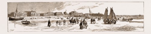 SOUTHPORT FROM THE SANDS, UK, 1883