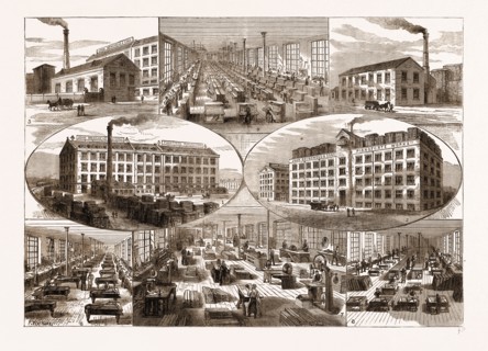 MESSRS. JOHN BRINSMEAD AND SONS' PIANOFORTE WORKS, 1883: 1. UPRIGHT IRON GRAND WORKS. 2. THE NEW