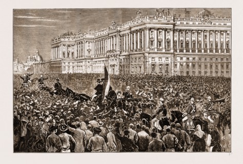 FRANCE AND SPAIN: THE RECEPTION OF KING ALFONSO AT THE ROYAL PALACE, PLAZA DEL ORIENTE, MADRID, ON