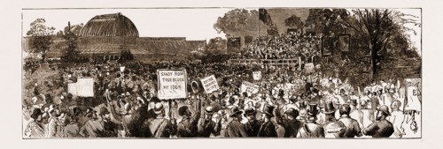 SIR STAFFORD NORTHCOTE IN ULSTER: THE GREAT CONSERVATIVE AND ORANGE MEETING IN THE BOTANIC GARDENS,