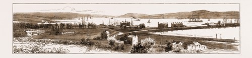 GENERAL VIEW OF LARNE HARBOUR, IRELAND, LATELY VISITED BY SIR STAFFORD NORTHCOTE, 1883