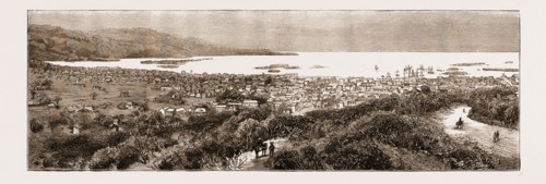 THE REVOLUTION IN HAITI: VIEW OF PORT-AU-PRINCE, 1883