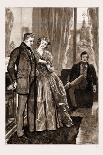 THRILBY HALL, DRAWN BY WILLIAM SMALL, 1883; She laid her hand upon her brother's shoulder.