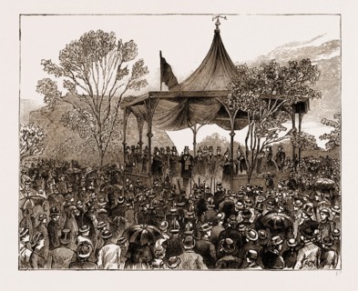 THE PURCHASE OF ROCHESTER CASTLE BY THE CORPORATION OF THE TOWN, UK, 1883: THE MAYOR READING THE