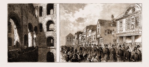 THE PURCHASE OF ROCHESTER CASTLE BY THE CORPORATION OF THE TOWN, UK, 1883: INTERIOR OF THE CASTLE