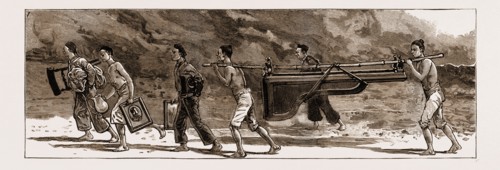 THE RECENT RIOTING AT CANTON, CHINA, 1883: 1. Chinese Looting the Foreign Settlement.