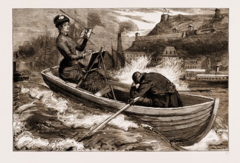 A ROYAL ENTHUSIAST: A SKETCH IN QUEBEC HARBOUR, CANADA, 1883