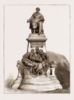 THE LATE GUSTAVE DORE'S STATUE OF ALEXANDRE DUMAS ON THE PLACE MALESHERBES, PARIS, FRANCE, 1883