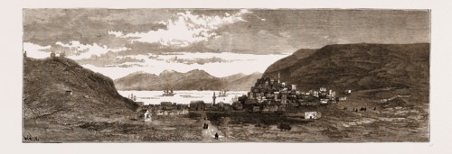 VIEW OF THE VILLAGE OF TCHESME, ANATOLIA, ASIA MINOR, PARTIALLY DESTROYED DURING THE RECENT