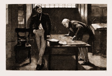 THIRLBY HALL, DRAWN BY WILLIAM SMALL, 1883; Old Mr. Jacobson examined with interest the glittering