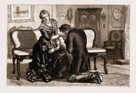 THIRLBY HALL, DRAWN BY WILLIAM SMALL, 1883; I caught one of her hands and covered it with kisses.