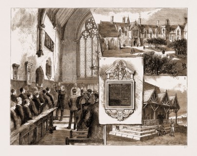 THE MEMORIAL TO THE LATE CAPTAIN GILL AT BRIGHTON COLLEGE, UK, 1883: 1. Brighton College. 2. The