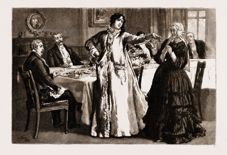 THIRLBY HALL, DRAWN BY WILLIAM SMALL, 1883; "I've had enough of you and your wheedling ways. You'd