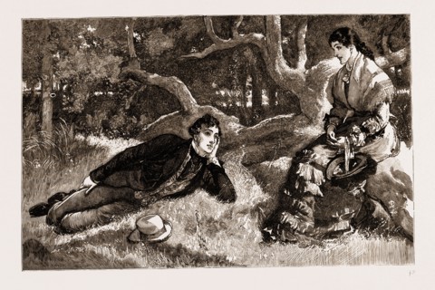 THIRLBY HALL, DRAWN BY WILLIAM SMALL, 1883; I was lying on the ground at her feet, and looking up