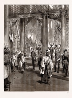 WITH LORD DUFFERIN IN BURMA: THE GREAT RECEPTION IN THE THRONE HALL, MANDALAY, 1886